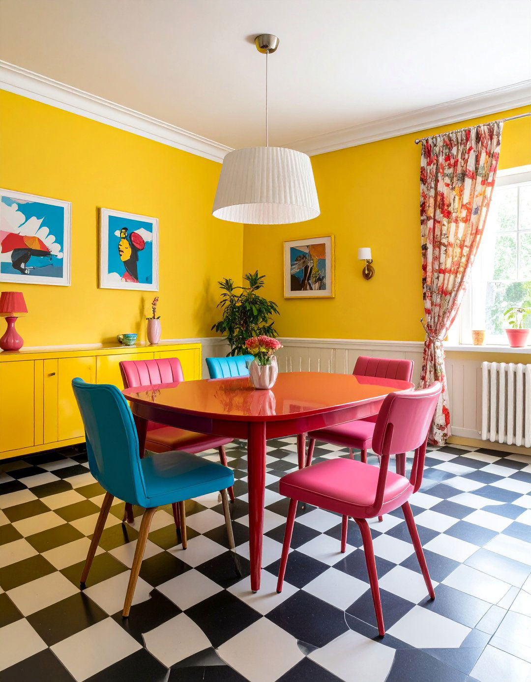 Pop Art s Dining Room with Bold Graphics - 25 70s Dining Room Design Ideas