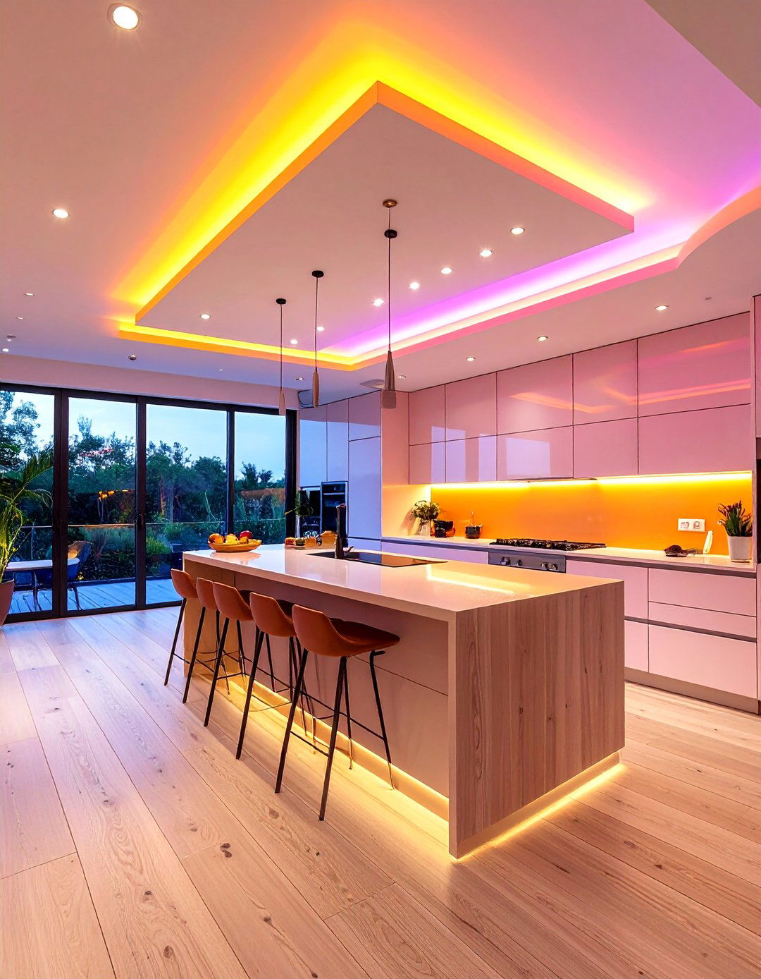 Pop Ceiling with Integrated LED Strip Lighting - 25 Pop Ceiling Design Ideas