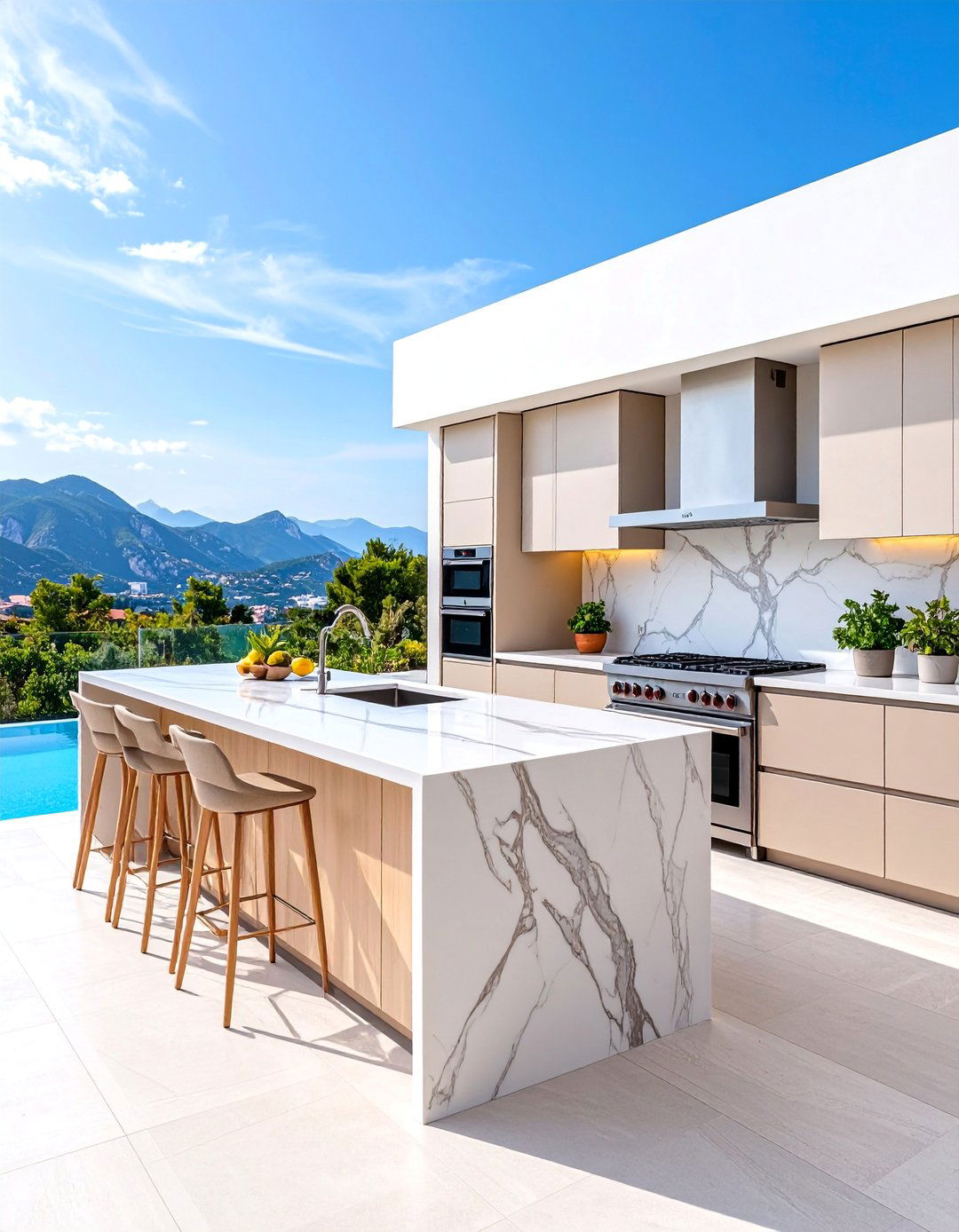 Porcelain Slab Contemporary Kitchen - 25 Outdoor Countertop Ideas