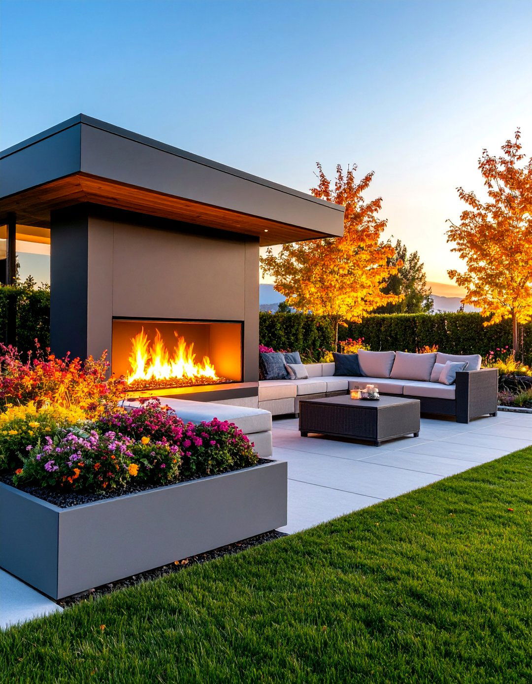 Portable Electric Corner Fireplace with Flexible Arrangements - 25 Outdoor Corner Fireplace Ideas