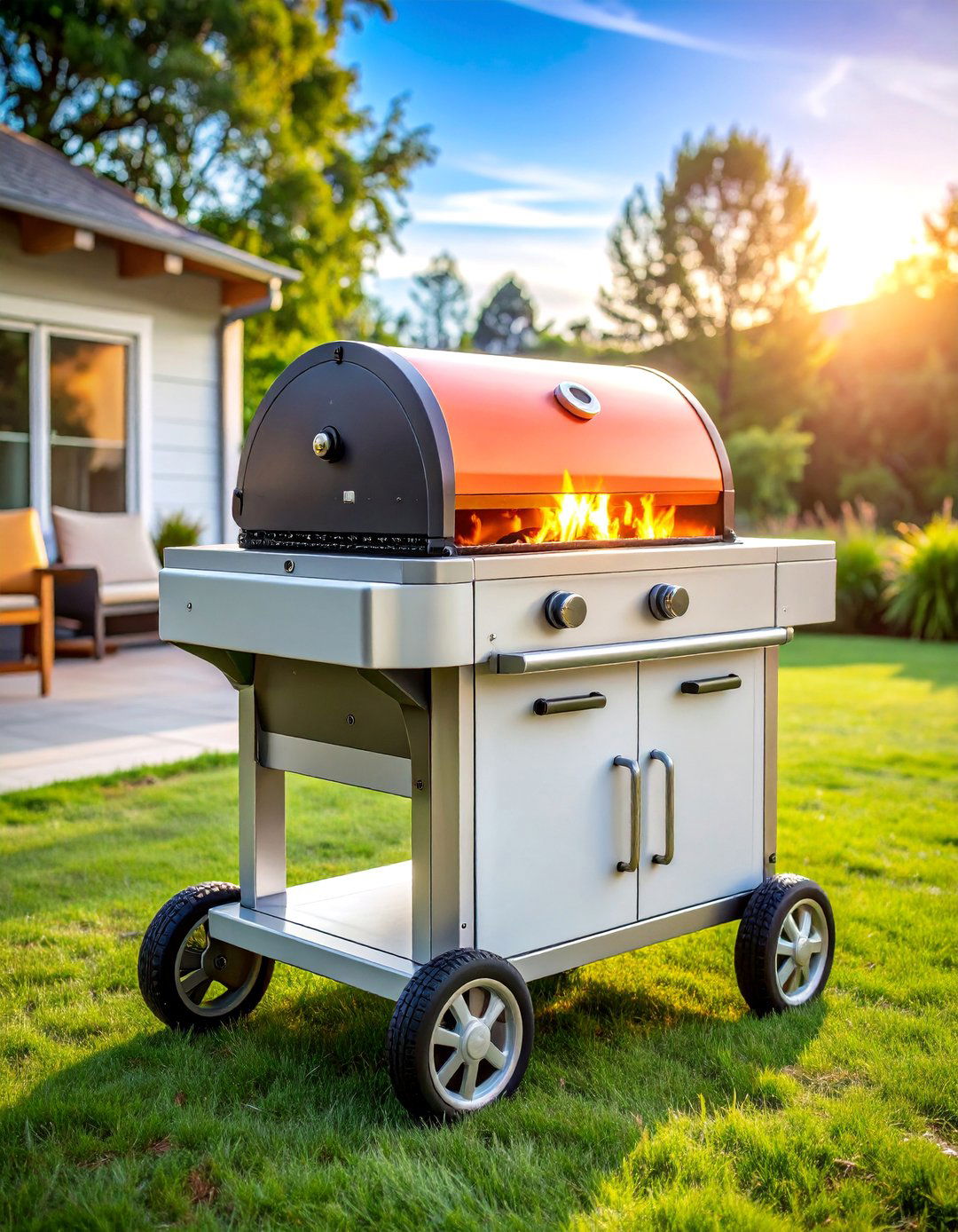 Portable Propane Fire Pit with Wheels - 25 Fire Pit Ideas