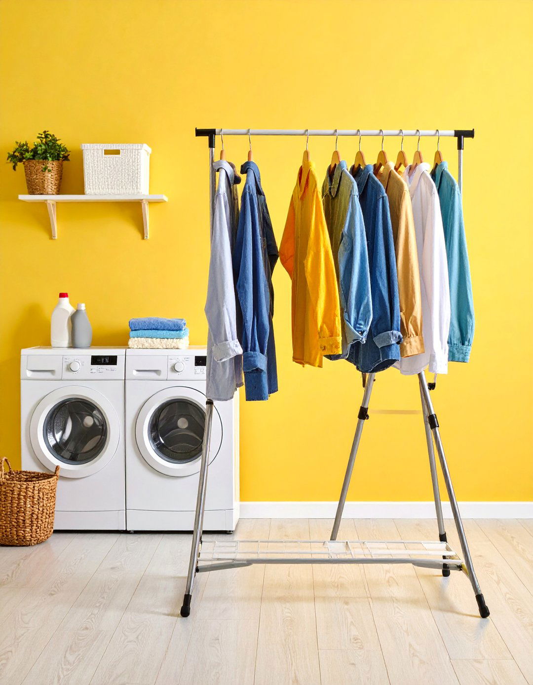 Portable Tripod Drying Stand with Hanging Capacity - 25 Laundry Room Drying Rack Ideas