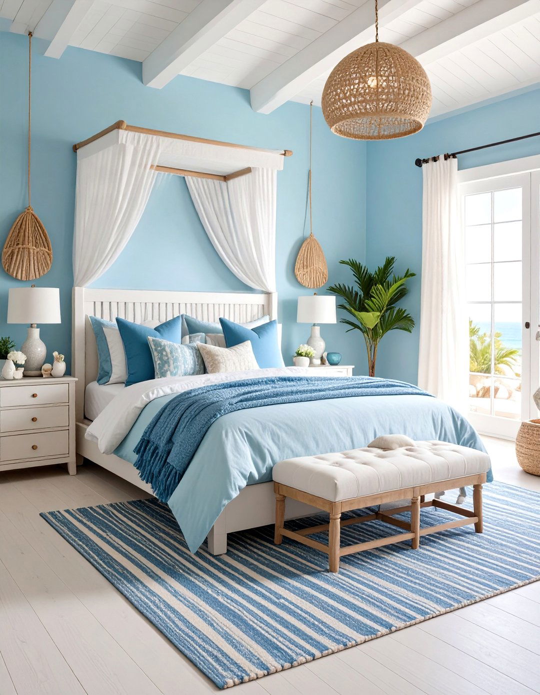 Powder Blue Coastal Serenity - 25 Pastel Bedroom Ideas