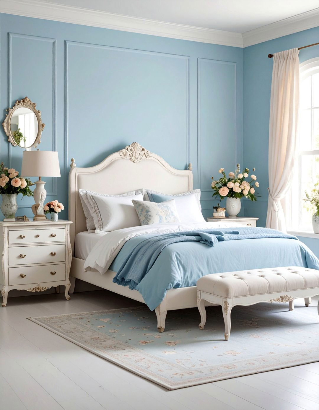 Powder Blue Shabby Chic Bedroom - 25 Blue Bedroom Ideas
