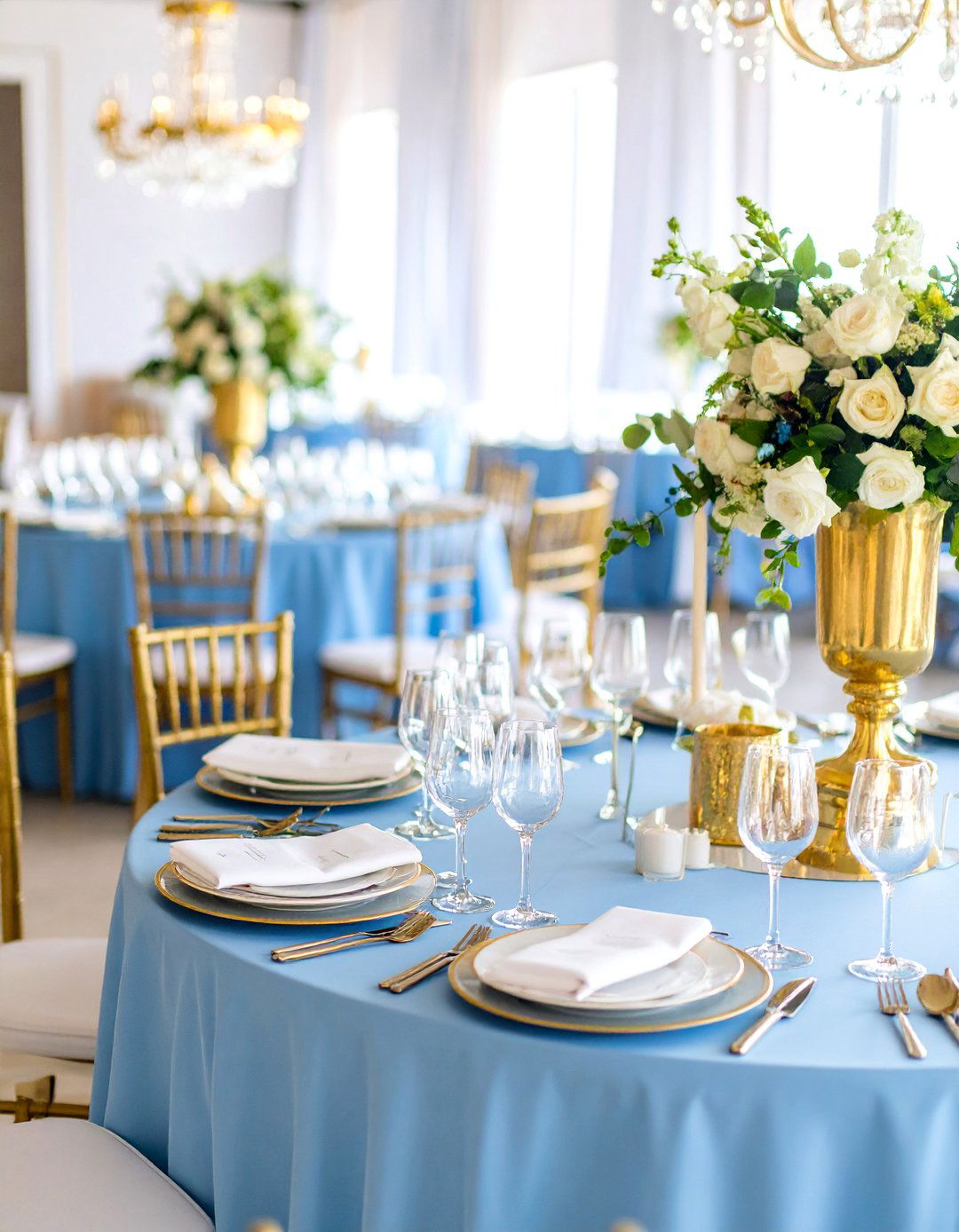 Powder Blue and Gold Glamorous Elegance Theme - 25 Blue Wedding Theme Ideas