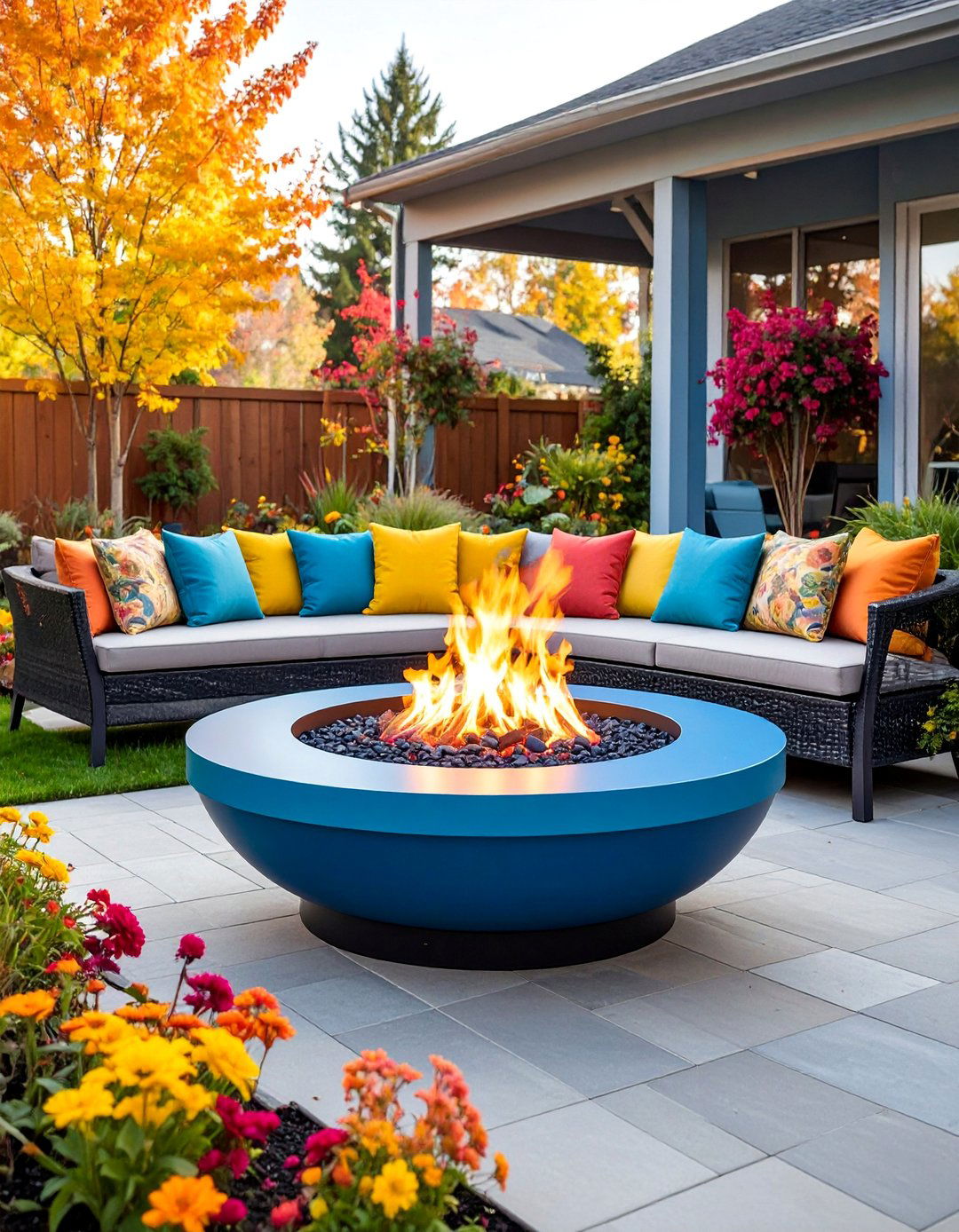 Powder Coated Steel Fire Pit in Custom Colors - 25 Metal Fire Pit Ideas