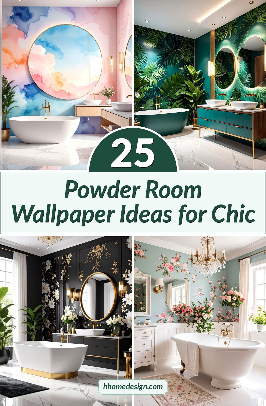 25 Powder Room Wallpaper Ideas for Chic
