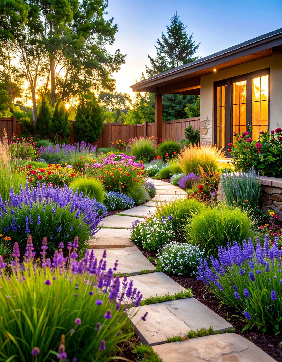 Prairie Garden Corner with Native Grasses - 25 Corner Garden Ideas