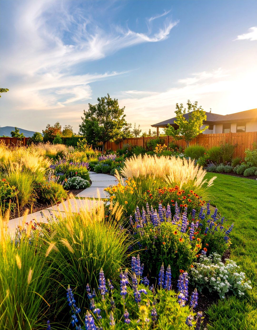 Prairie Grass Meadow - 25 Small Front Yard Landscaping Ideas