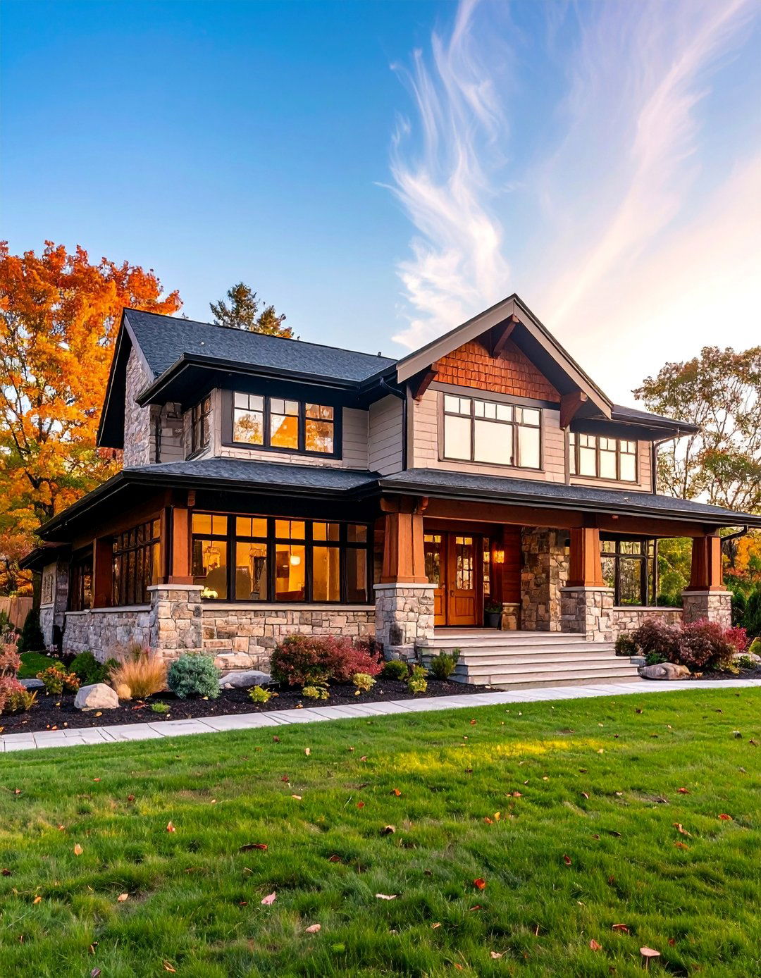 Prairie School Horizontal Lines with Dark Roofing - 25 Exterior Home with a Black Roof Ideas
