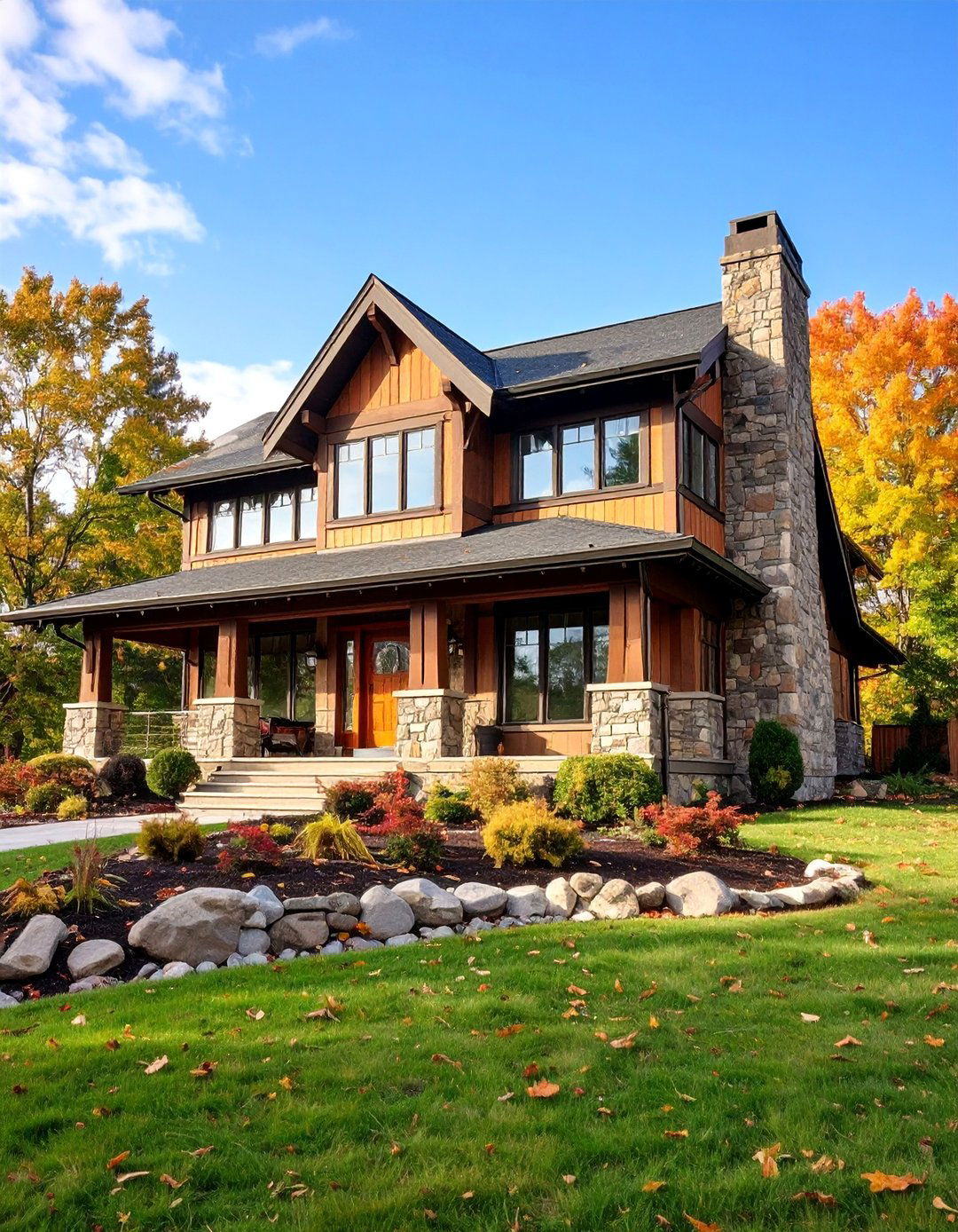 Prairie Style Beige Brick Horizontal Emphasis - 25 Beige Brick Exterior Home Ideas