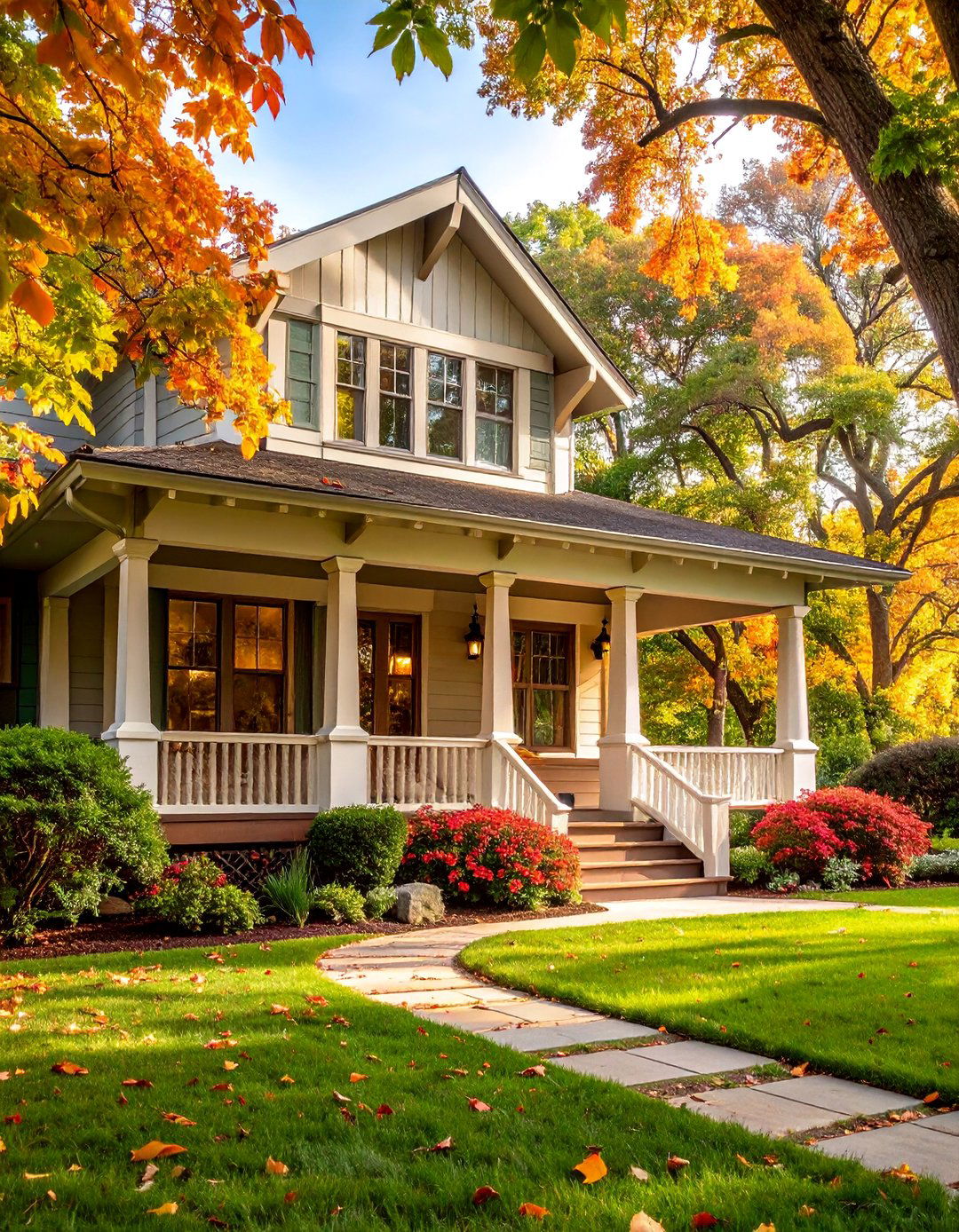 Prairie Style Front Porch Roof with Horizontal Emphasis - 25 Front Porch Roof Ideas