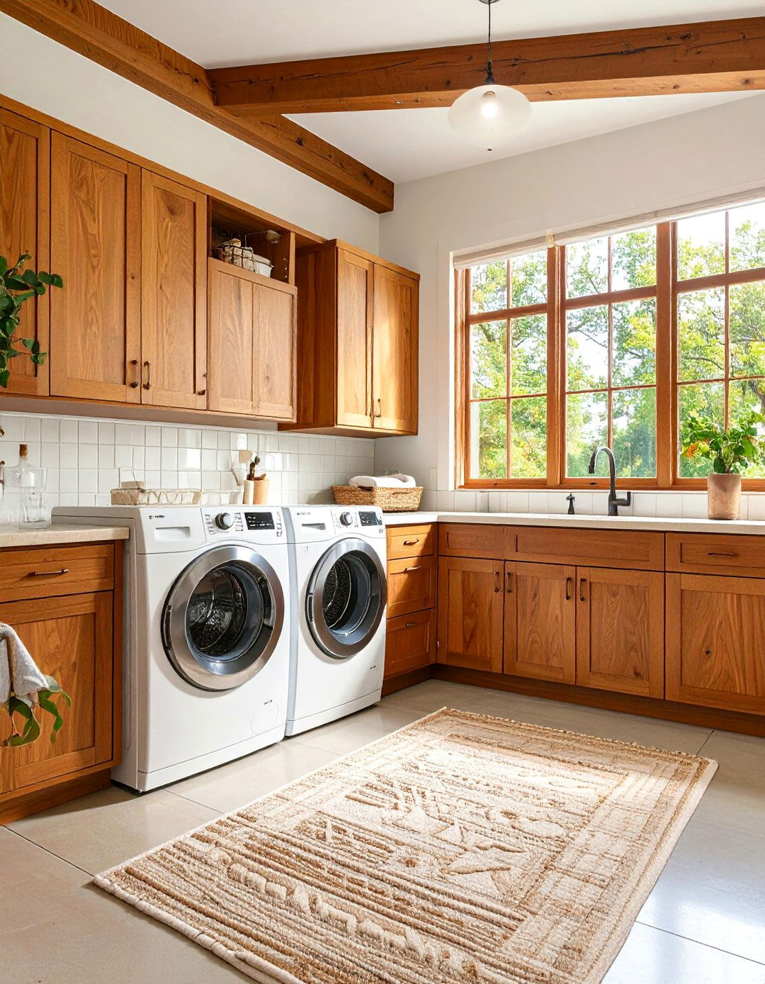 Prairie Style Laundry Room with Built in Features - 25 Laundry Room Decor Ideas