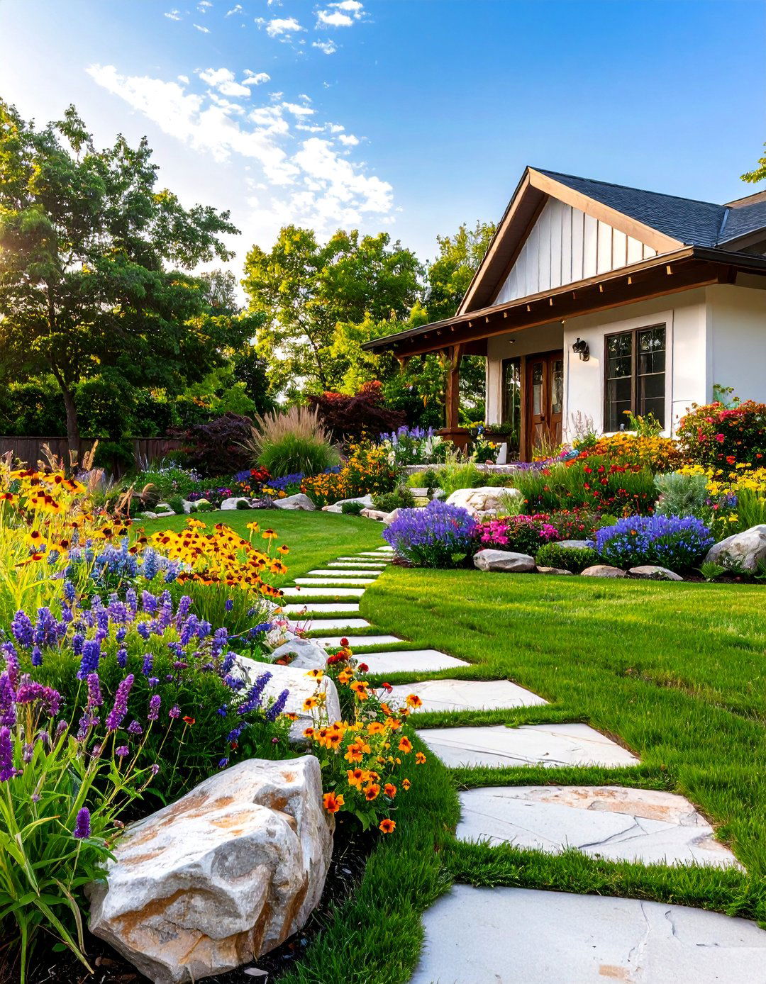 Prairie Style Pocket Prairie Landscape - 25 Front Yard Texas Flower Bed Ideas