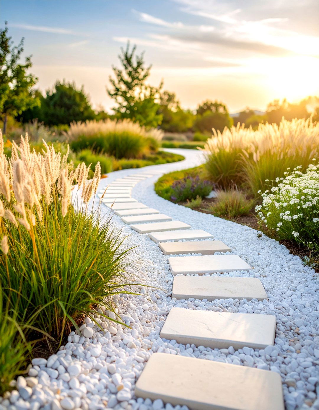 Prairie Style White Rock Native Plant Garden - 25 White Rock Landscaping Ideas
