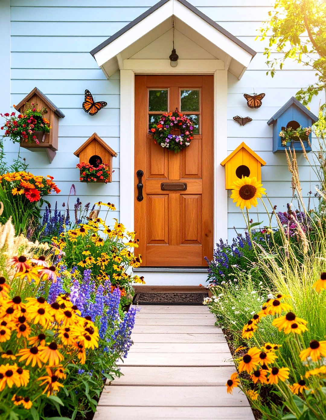 Prairie Wildflower Native Garden - 25 Summer Front Door Decor Ideas