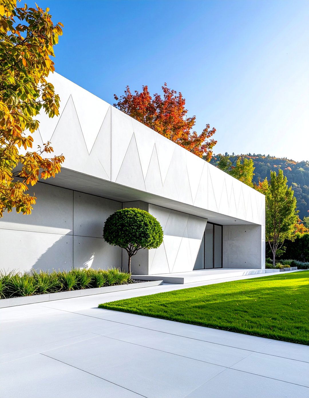 Precast Concrete Panel Wall with Geometric Patterns - 25 Retaining Wall Ideas for Sloped Backyard