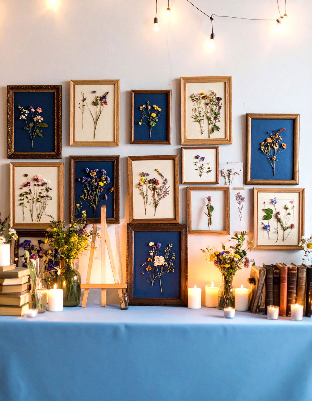 Pressed Flower Vintage Frame Display - 25 Rustic Wedding Centerpieces