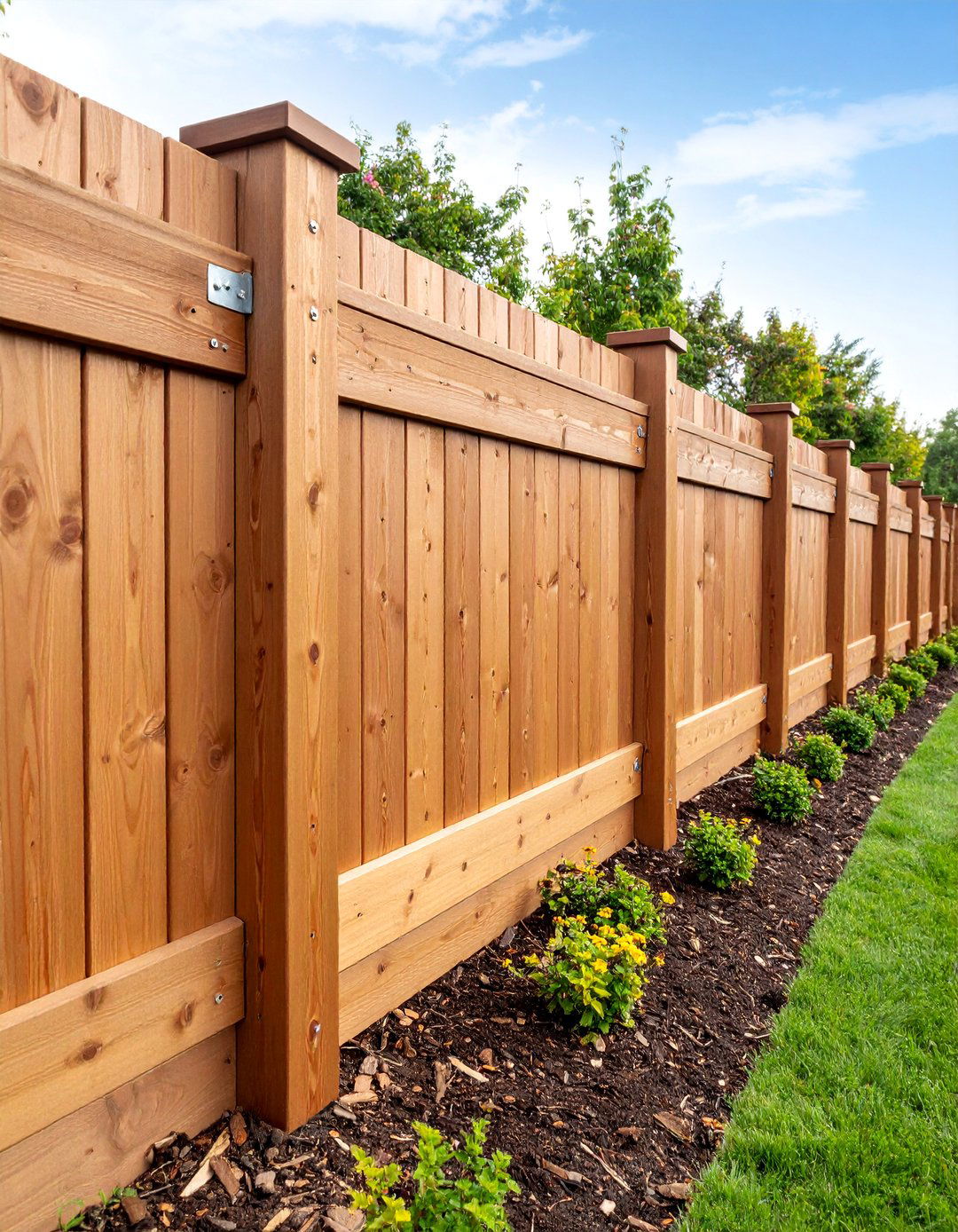 Pressure Treated Timber Post and Panel Wall - 25 Wood Retaining Wall Ideas