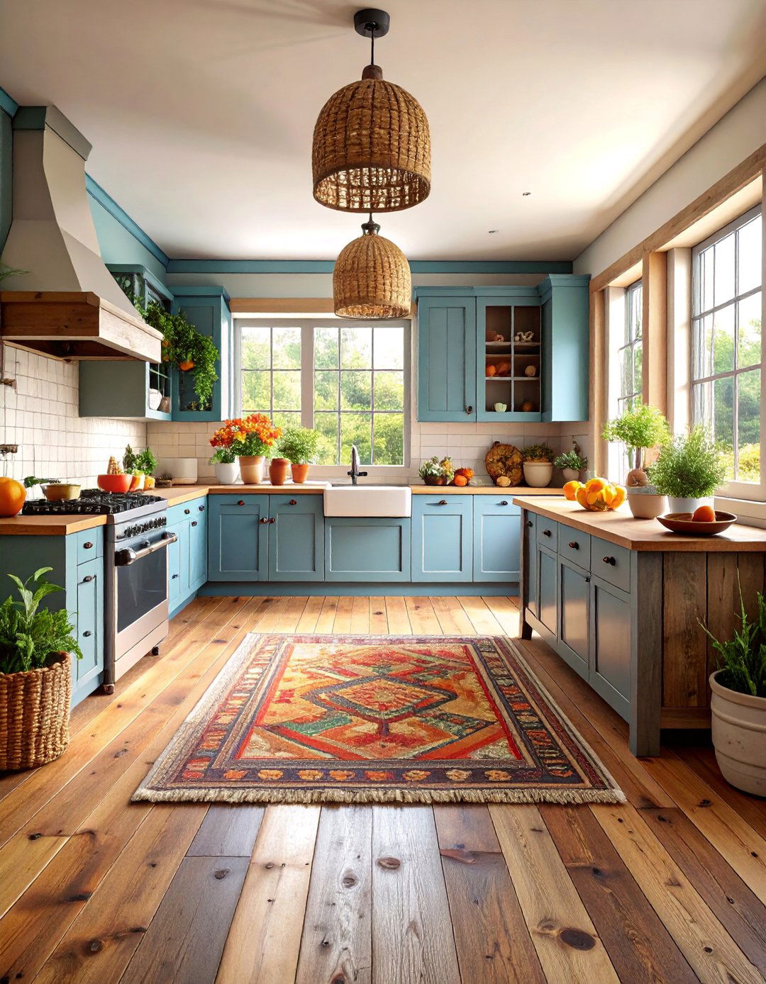 Primitive Kitchen with Reclaimed Wood Flooring - 25 Primitive Kitchen Ideas