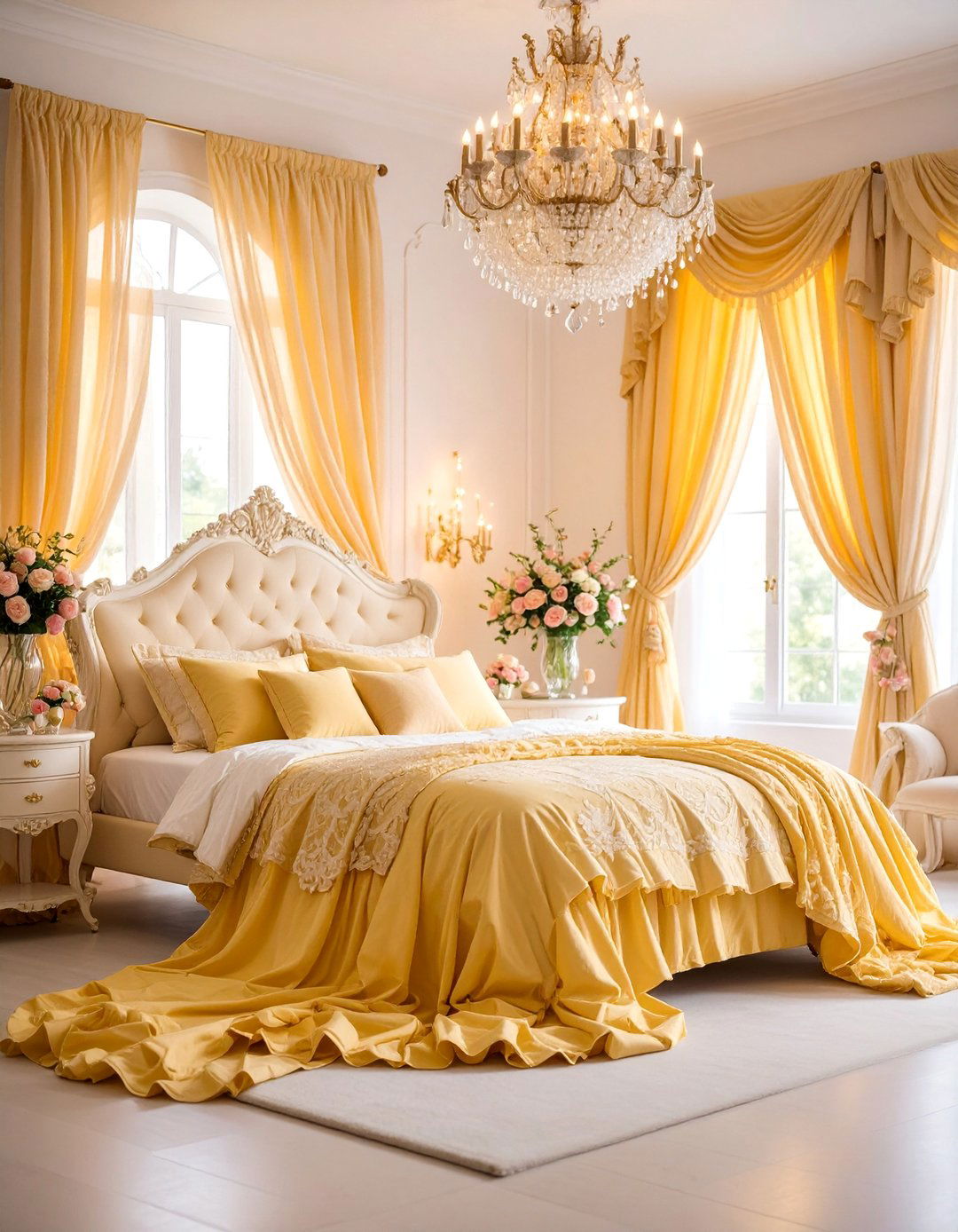 Primrose Yellow Romantic Bedroom - 25 Yellow Bedroom Ideas