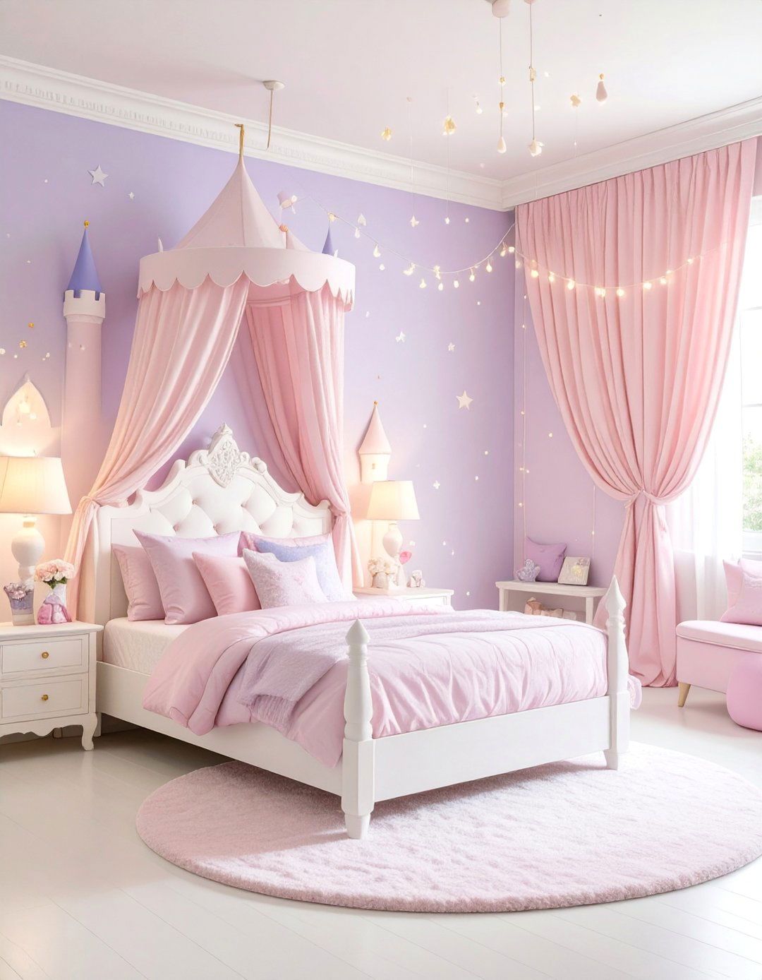 Princess Castle Theme with Elegant Soft Furnishings - 25 Toddler Room Ideas