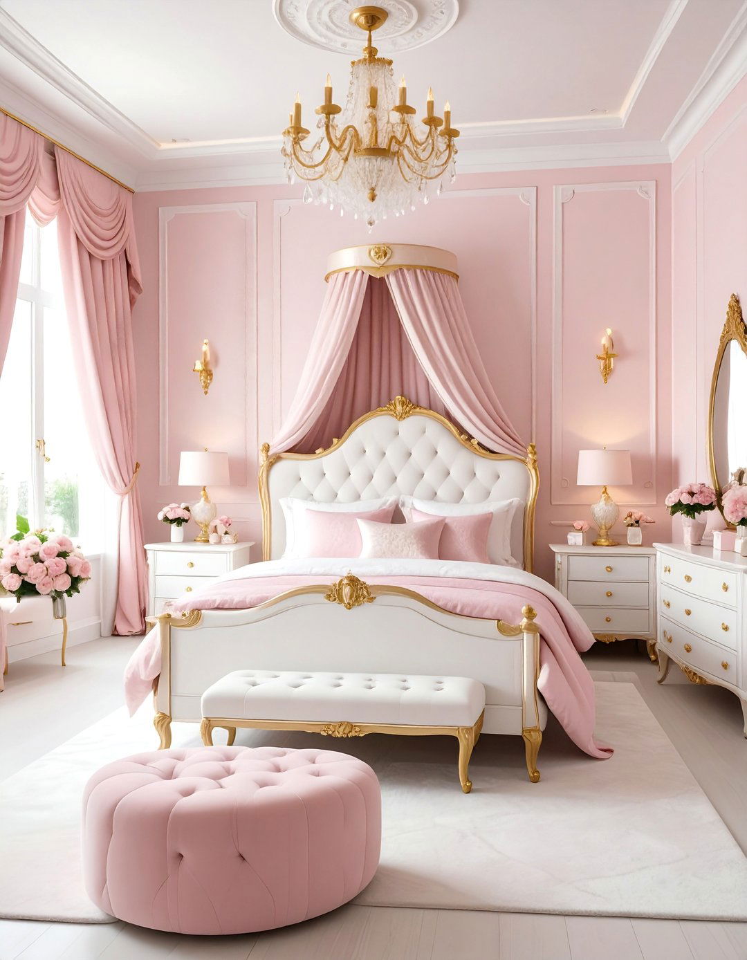 Princess Room with Pink and White Elegance - 25 Princess Room Ideas