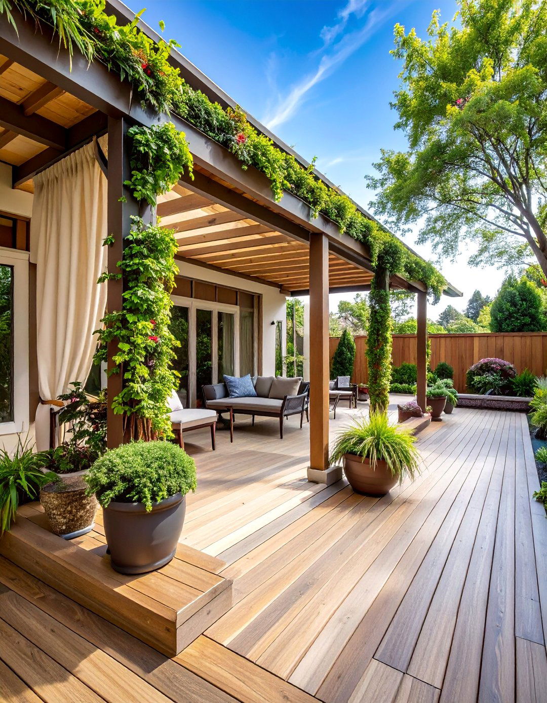 Privacy Focused Deck with Living Screens - 25 Deck Decorating Ideas