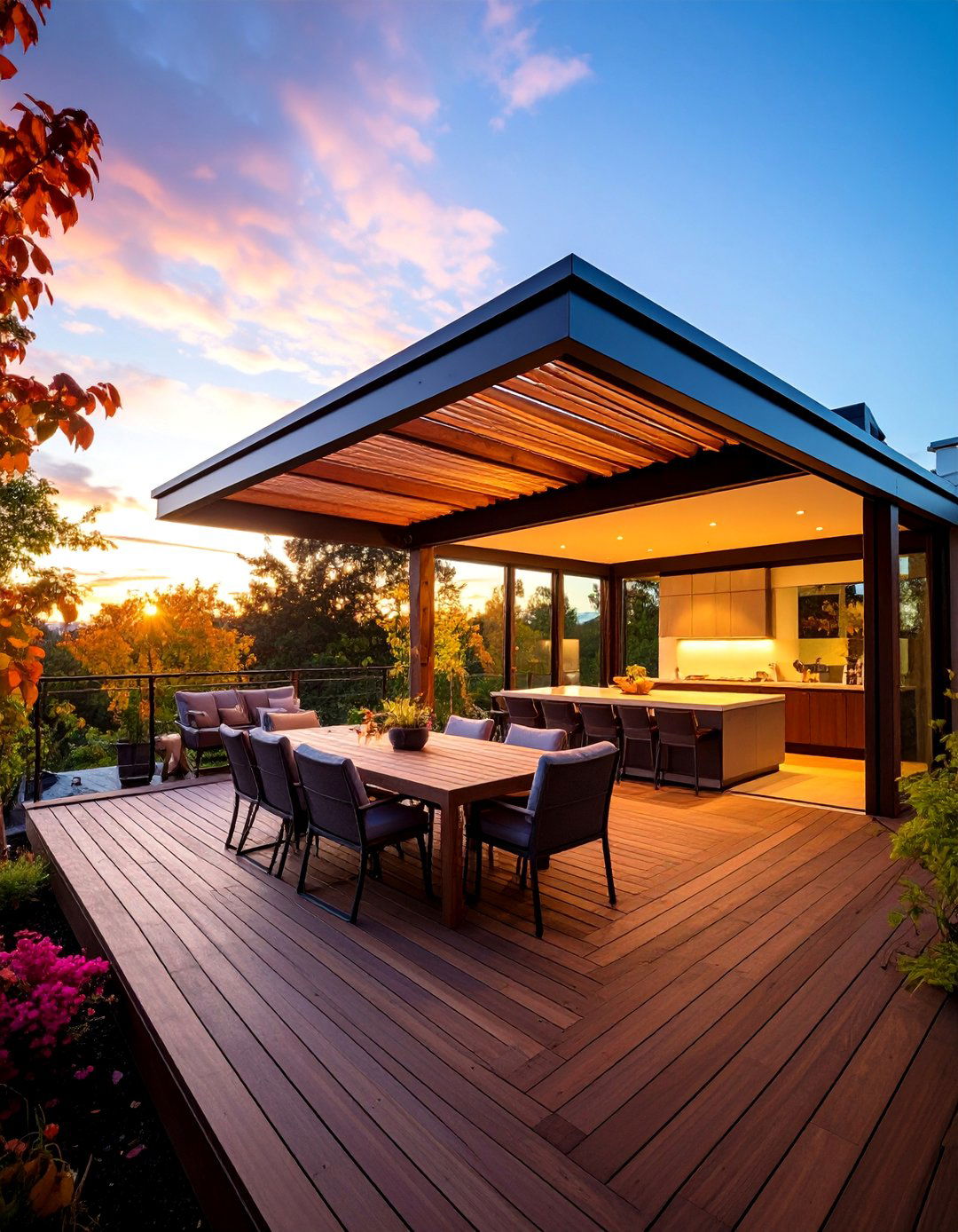 Privacy Screen Roof Combination - 25 Deck Roof Ideas