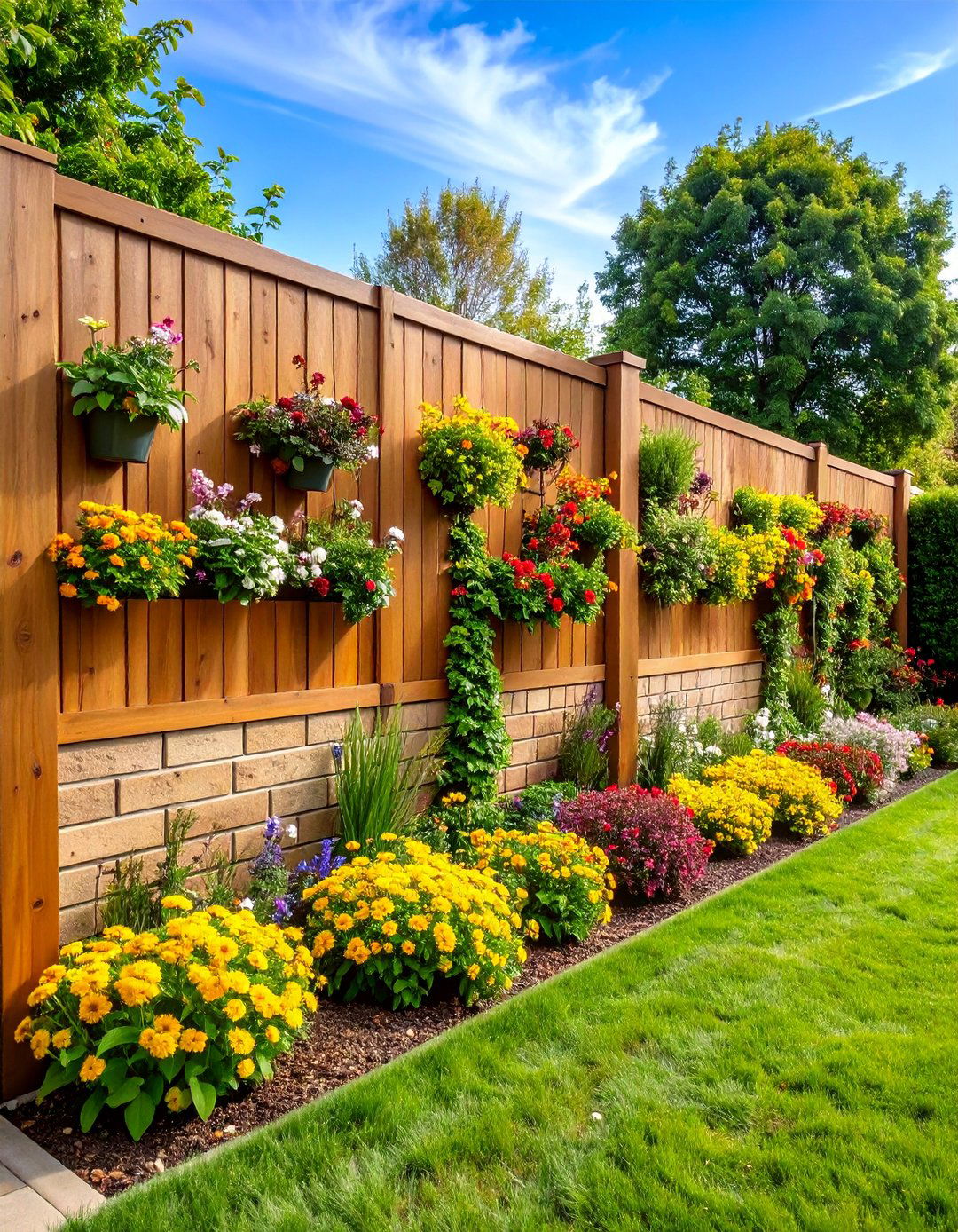 Privacy Screen with Integrated Planters - 25 Cinder Block Garden Ideas