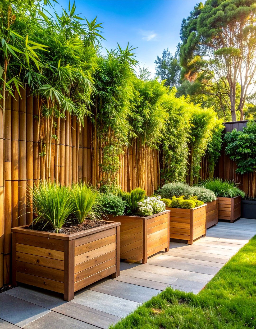 Privacy Screening Container Garden - 25 Corner Garden Ideas With Pots