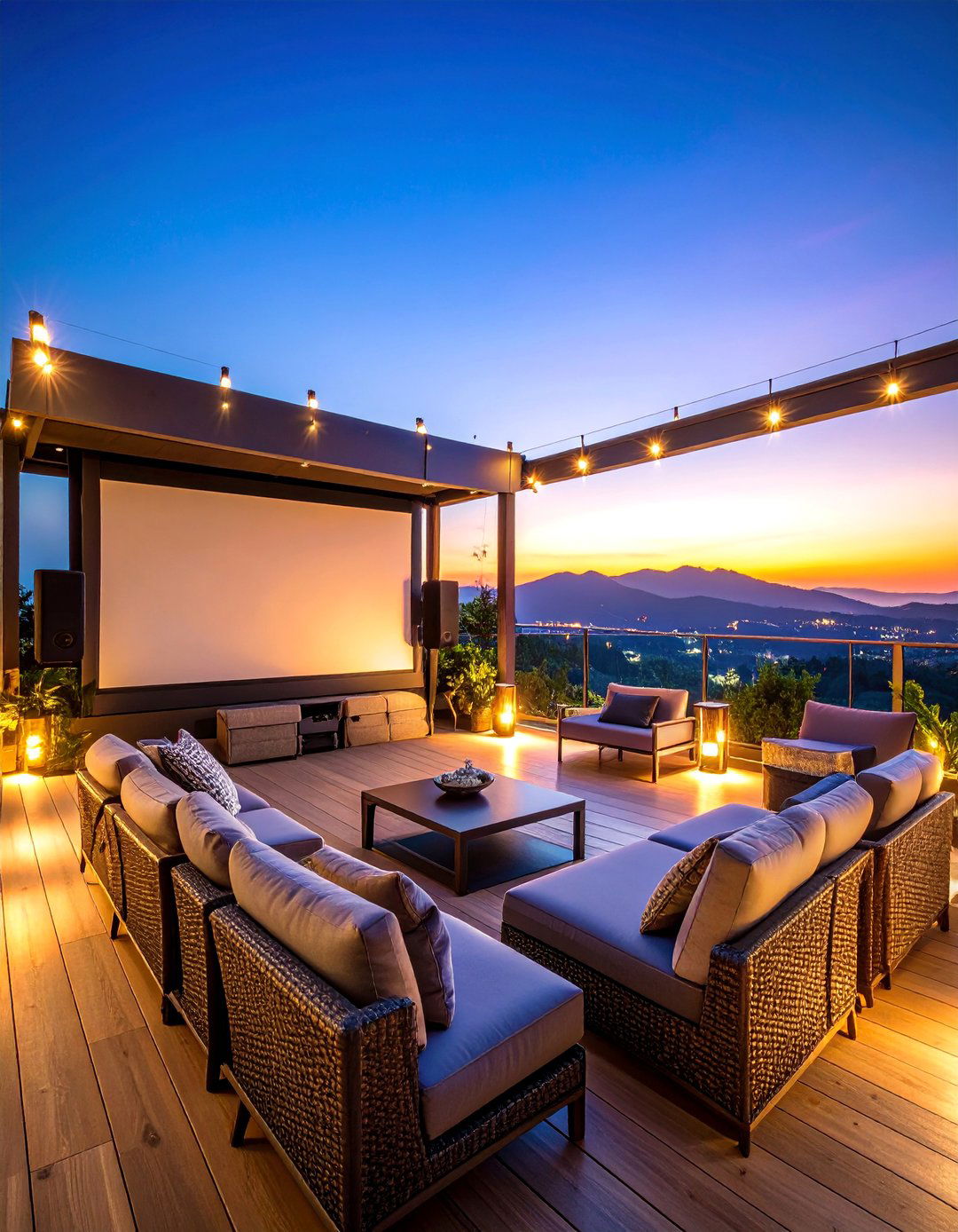 Private Screening Cinema - 25 Penthouse Balcony Ideas