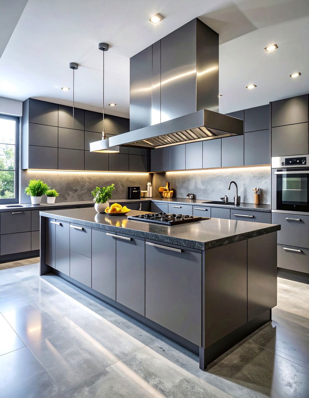Professional Chef Kitchen with Commercial Gray Cabinets - 25 Kitchen With Gray Cabinets And Black Countertops Ideas