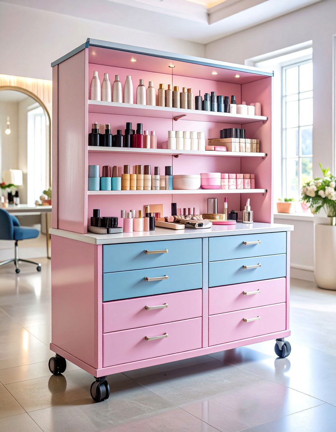 Professional Makeup Artist Rolling Case with Compartmentalized Organization - 25 vanity organization ideas