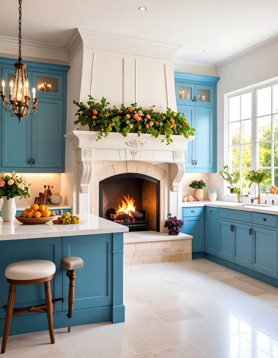 Provenal French Fireplace with Carved Limestone and Rustic Details - 25 Traditional Fireplaces