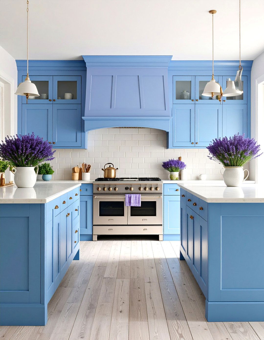 Provence Style Kitchen with Lavender Accents - 25 Mediterranean Kitchen Ideas