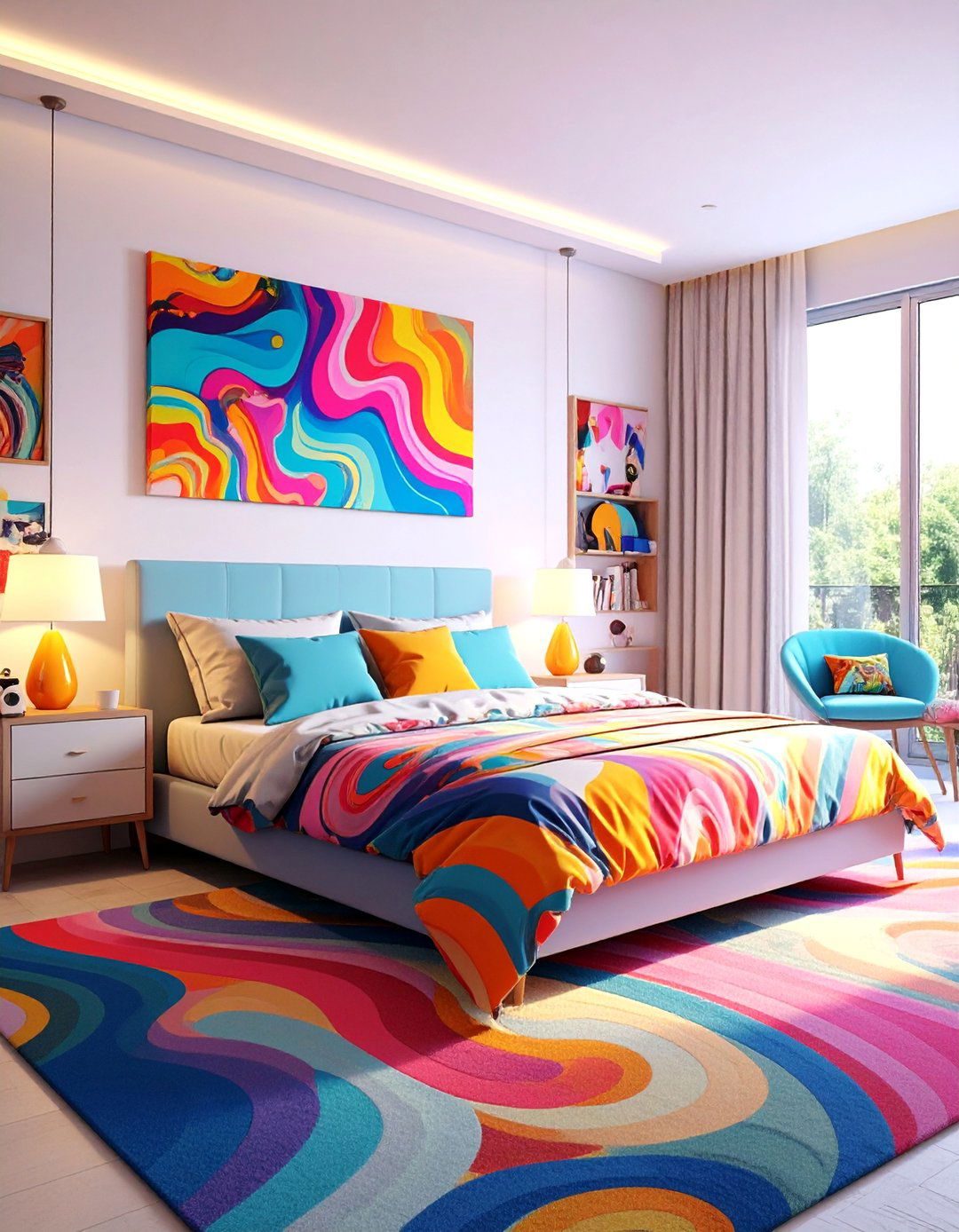Psychedelic Art Gallery Bedroom - 25 Hippie Bedroom Ideas