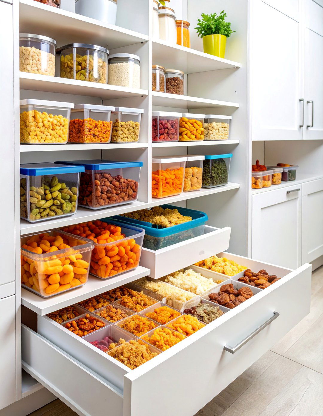 Pull Out Drawer Snack Storage System - 25 Snack Storage Ideas