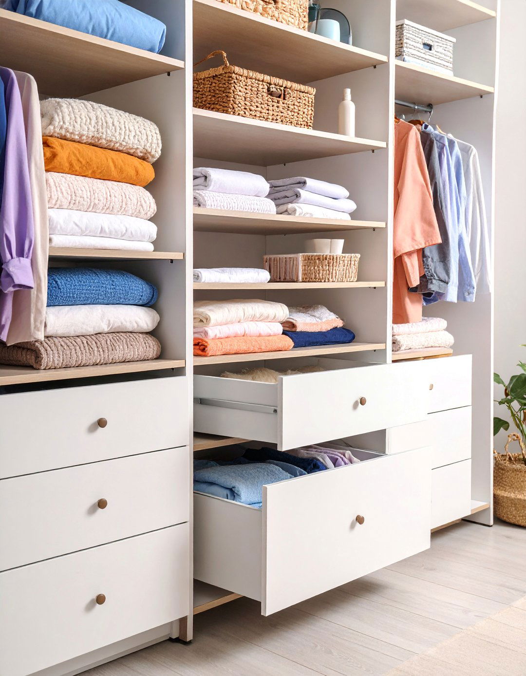 Pull Out Drawer Storage Solution - 25 Linen Closet Organization Ideas