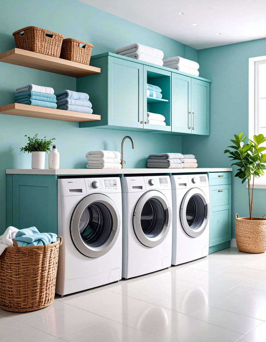 Pull Out Hamper Integration Cabinet System - 25 Laundry Room Cabinet Ideas