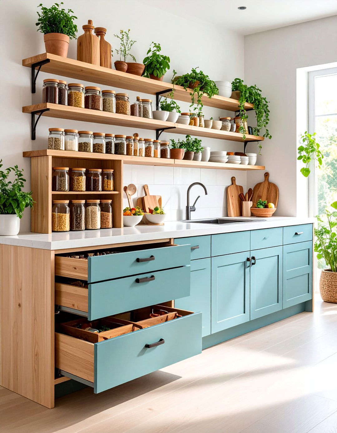 Pull Out Spice Rack with Alphabetical Organization - 25 Small Kitchen Storage Ideas