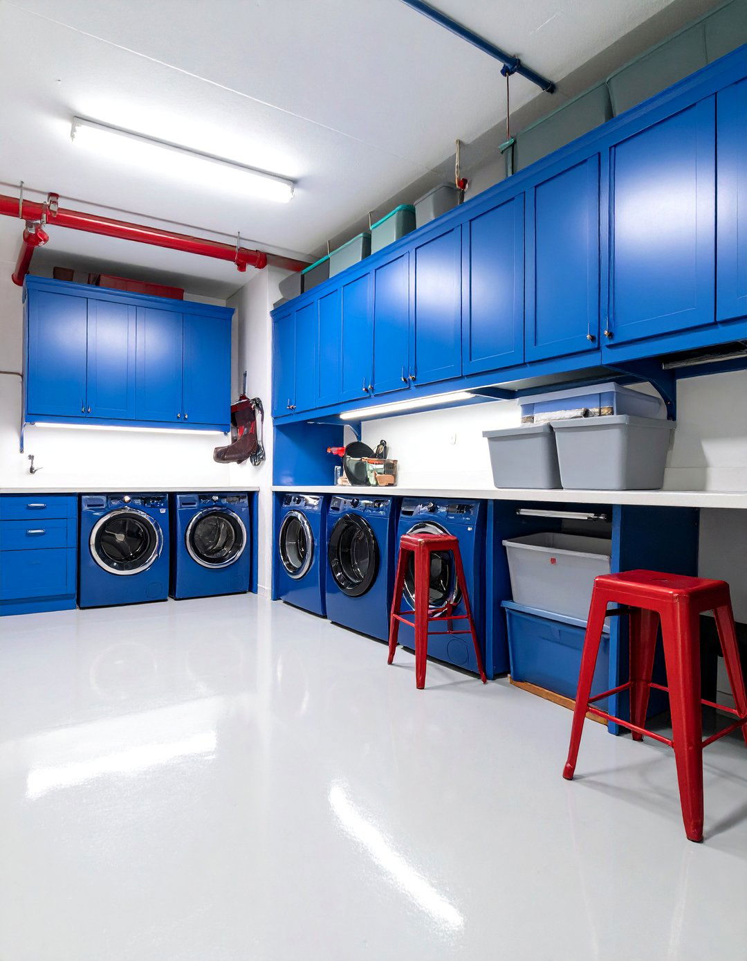 Pull Out Storage Garage Laundry Efficiency Center - 25 Garage Laundry Room Ideas