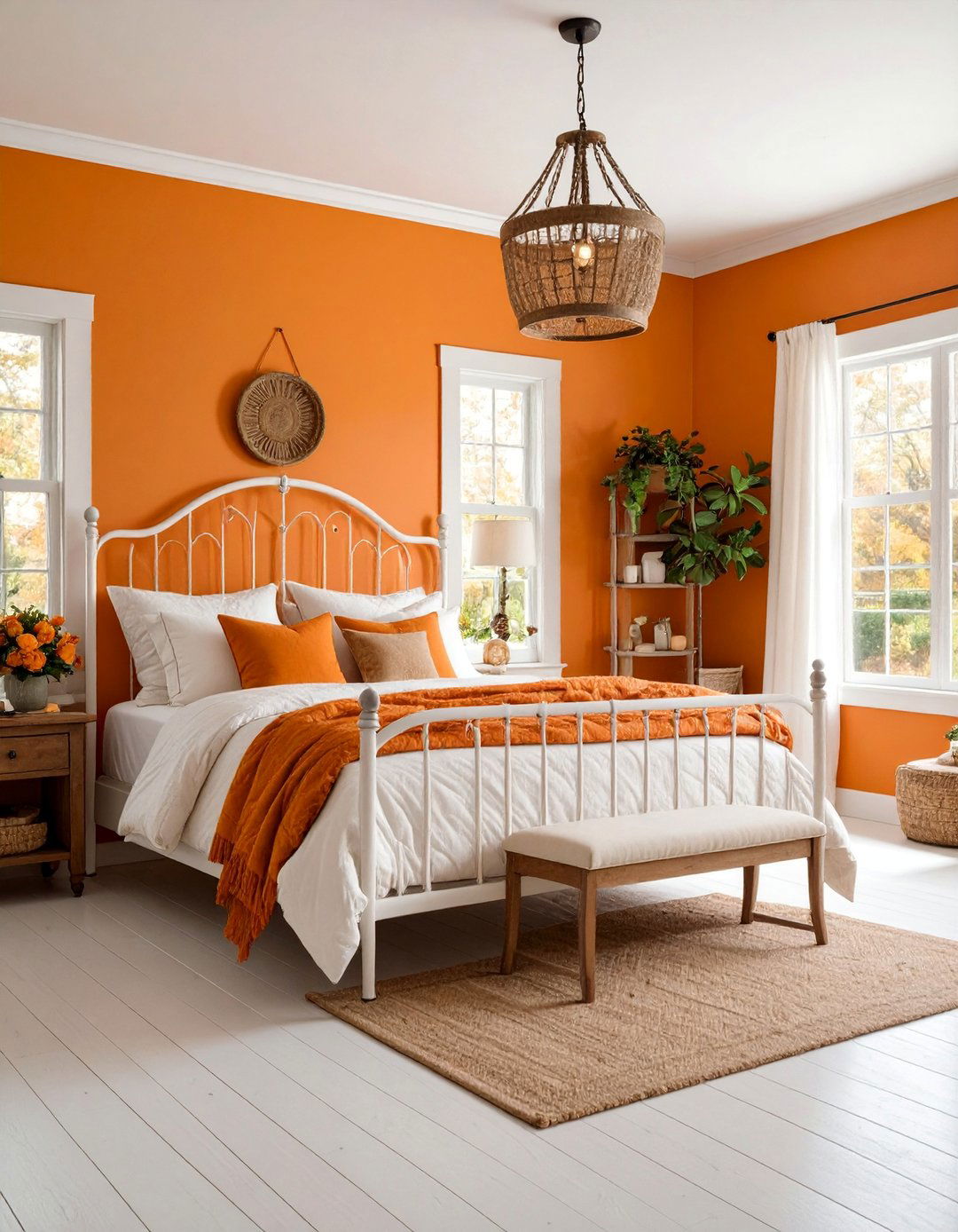 Pumpkin Spice Cozy Cottage - 25 Boho Burnt Orange Bedroom Ideas