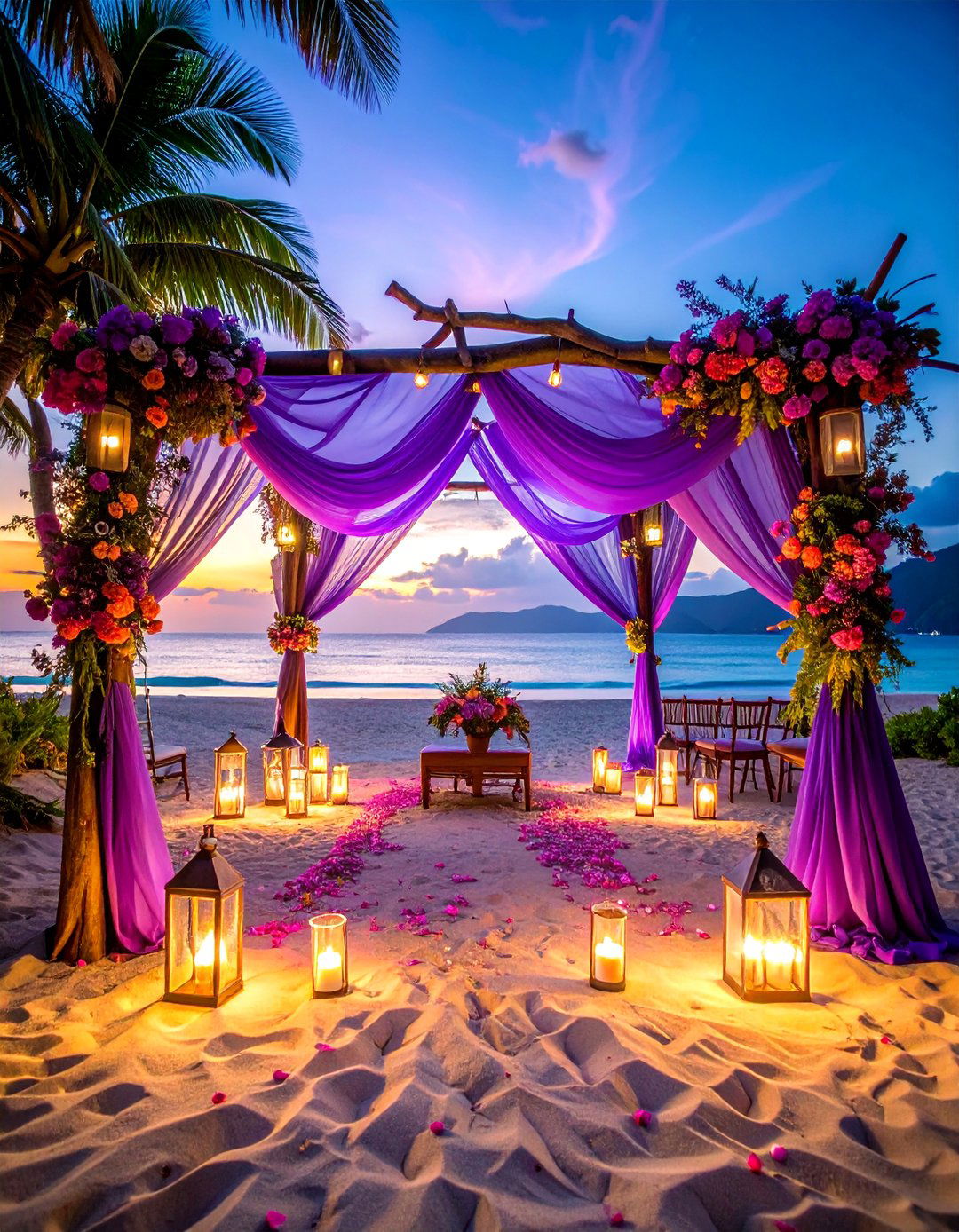 Purple Beach Sunset Wedding Theme - 25 Purple Wedding Theme Ideas