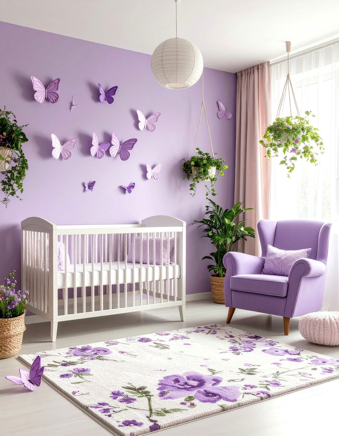 Purple Butterfly Enchanted Garden - 25 Purple Nursery Ideas