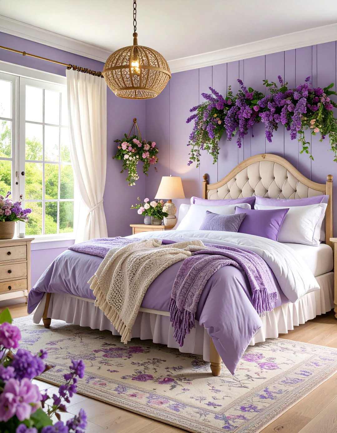 Purple Cottage Style Bedroom - 25 Purple Bedroom Ideas