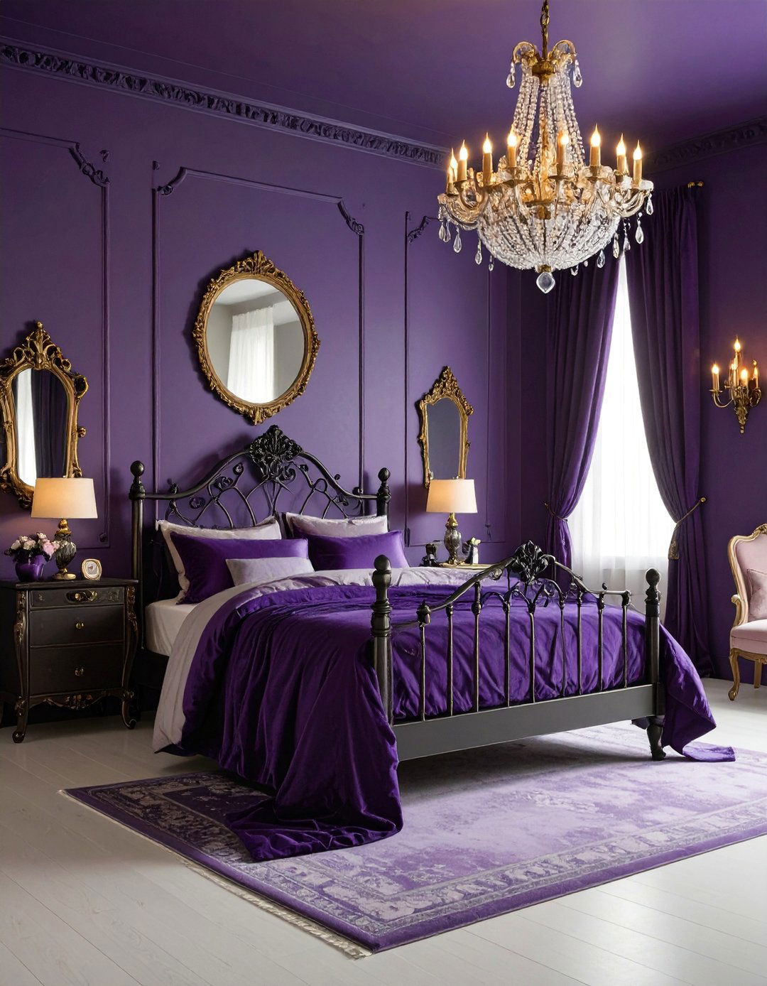 Purple Gothic Romance - 25 Dark Bedroom Ideas