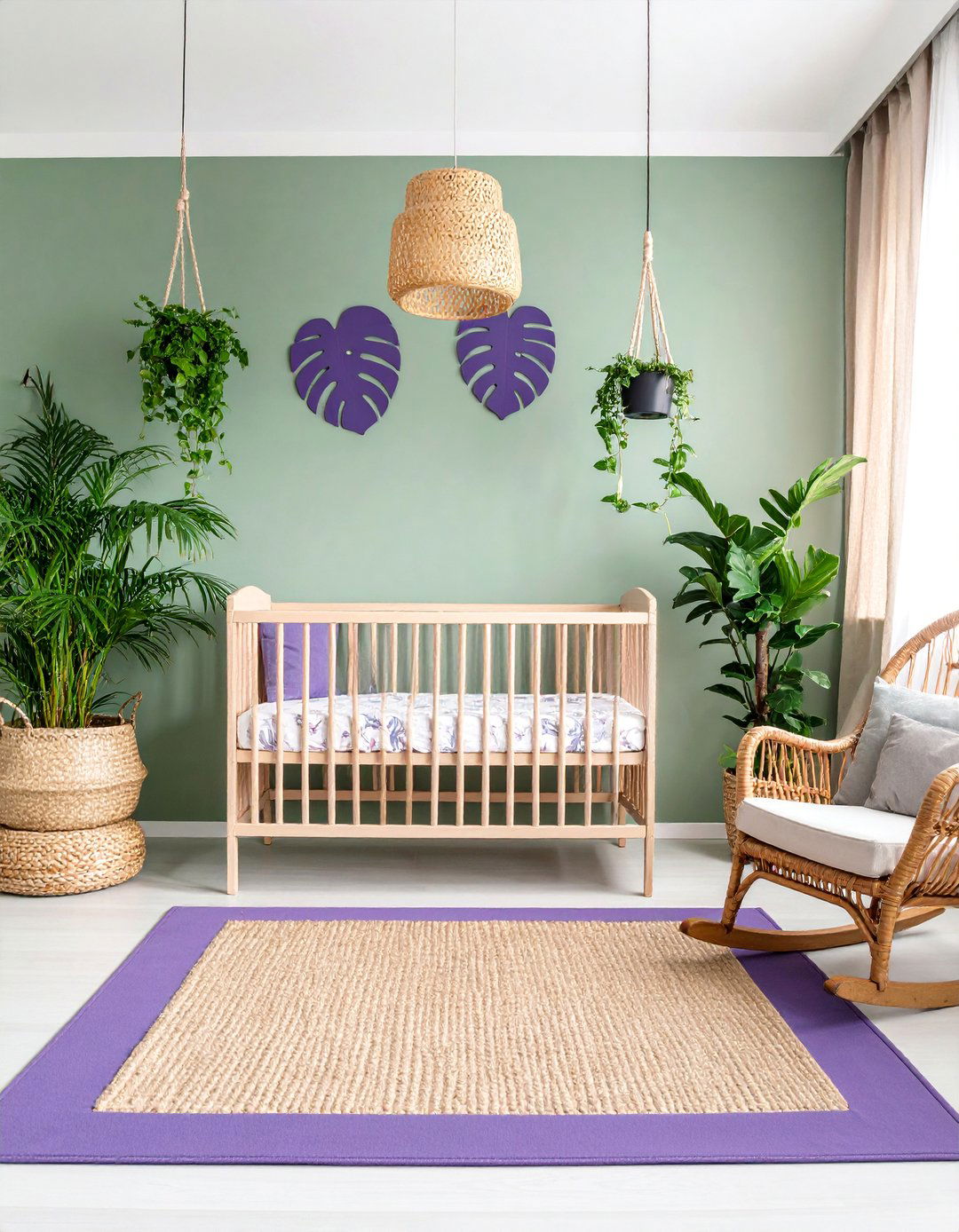 Purple Jungle Tropical Paradise - 25 Purple Nursery Ideas