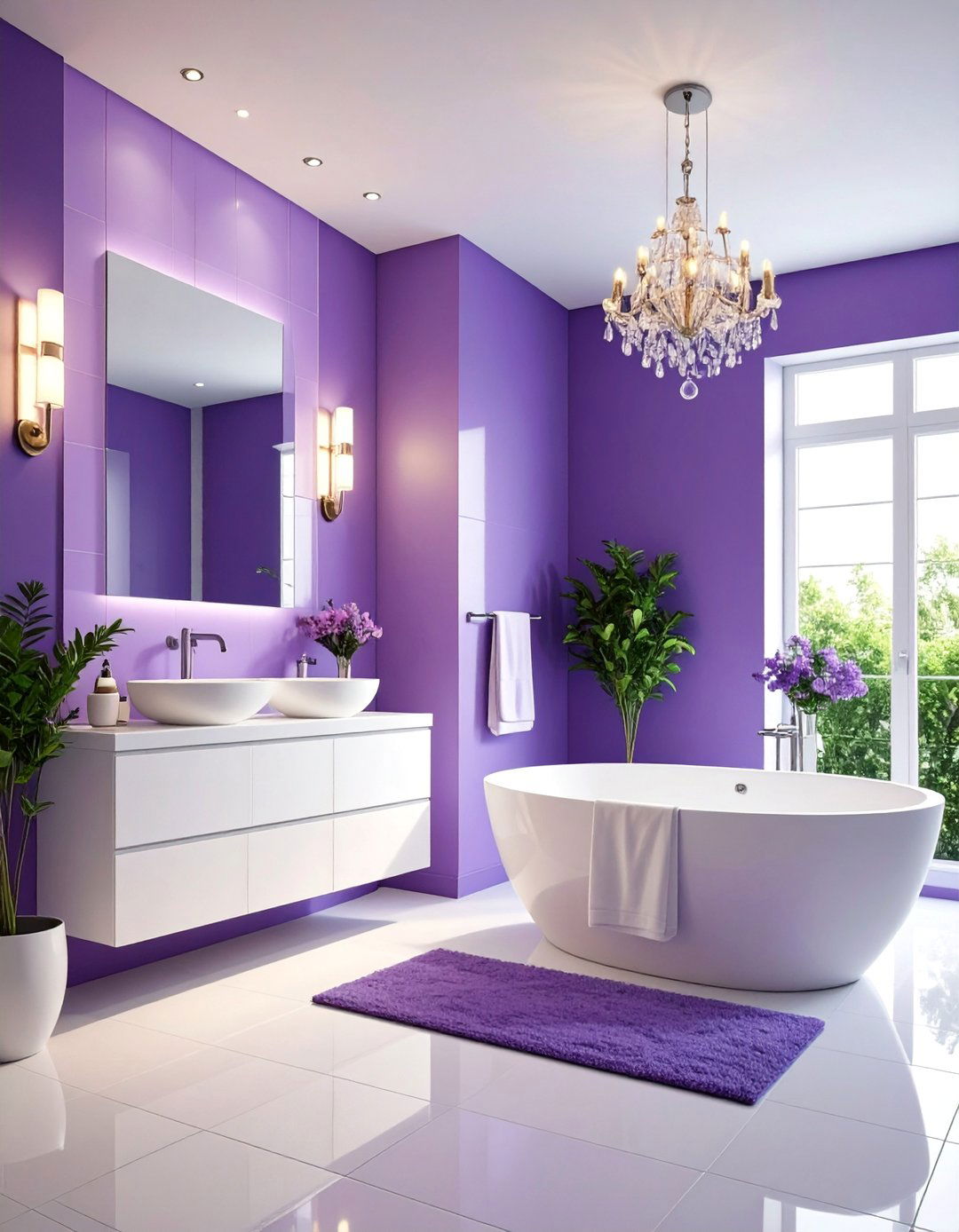 Purple Ombre Gradient Bathroom - 25 Purple Bathroom Ideas
