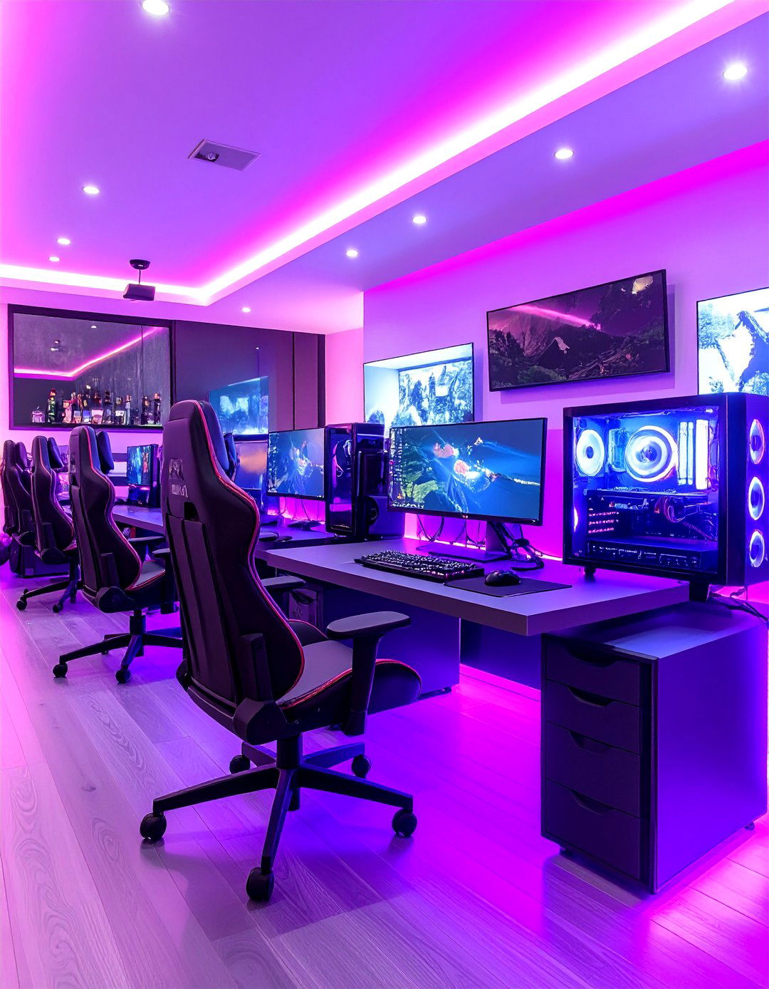 Purple RGB Synchronization Gaming Setup - 25 Purple Gaming Setup Ideas
